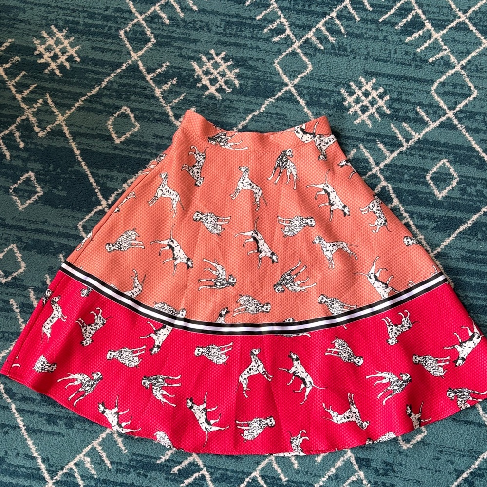 Hutch Coral and Fuchsia A-Line Skirt from Anthro
